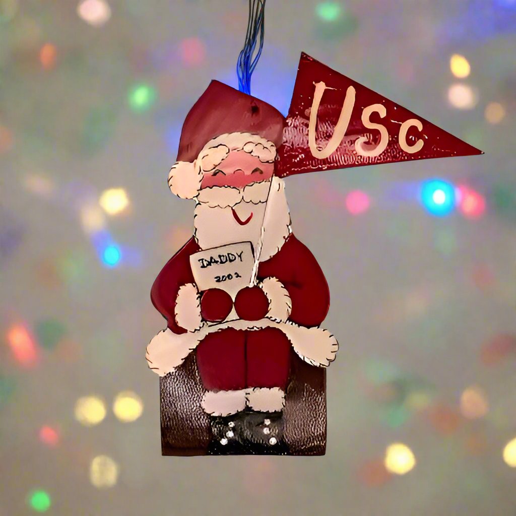 Santa with Collegiate Banner