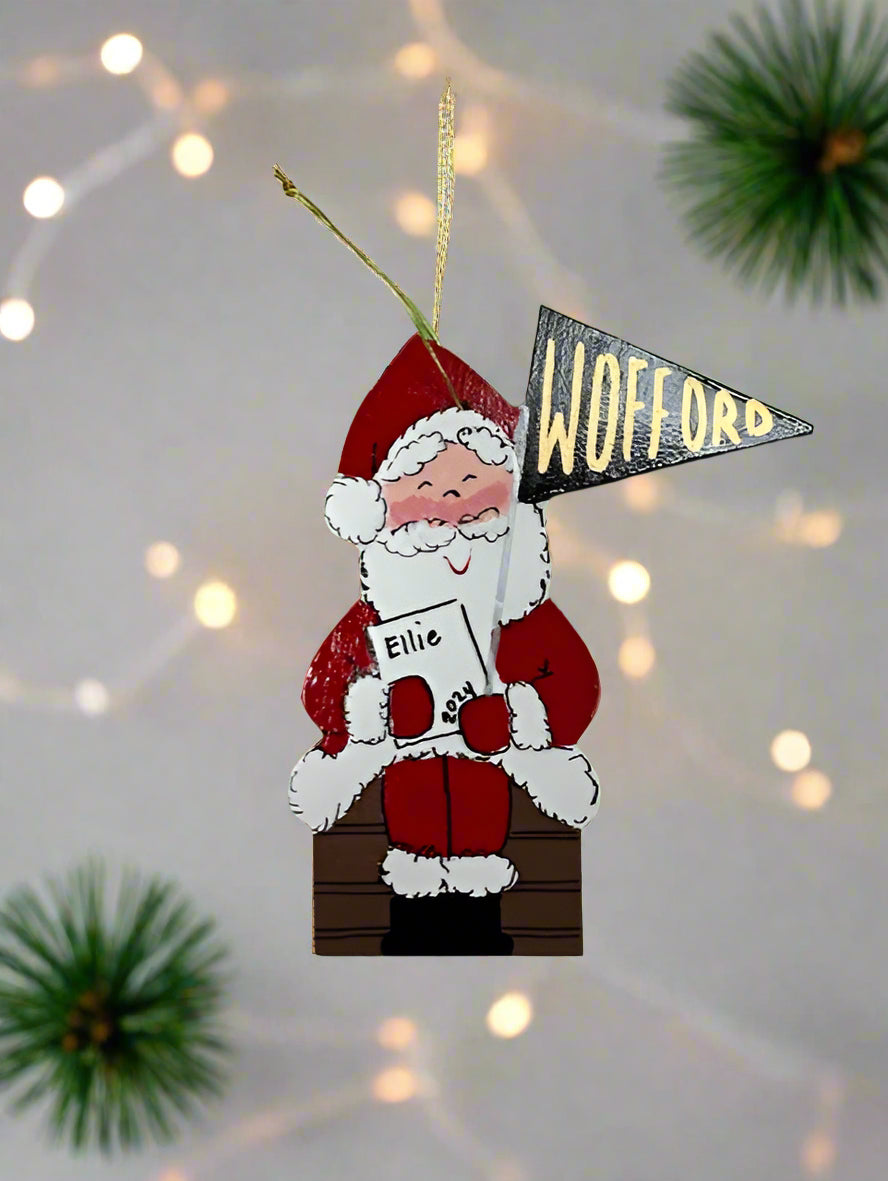 Santa with Collegiate Banner