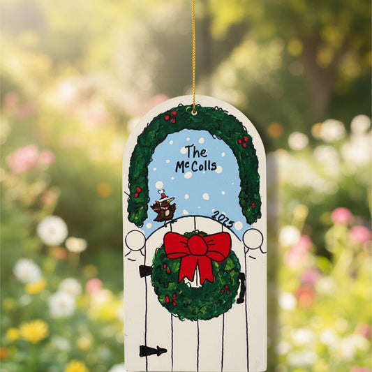 Garden Gate with Bird and Garland